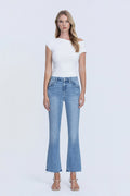 High Rise Medium Wash Kick Flare Jeans!
