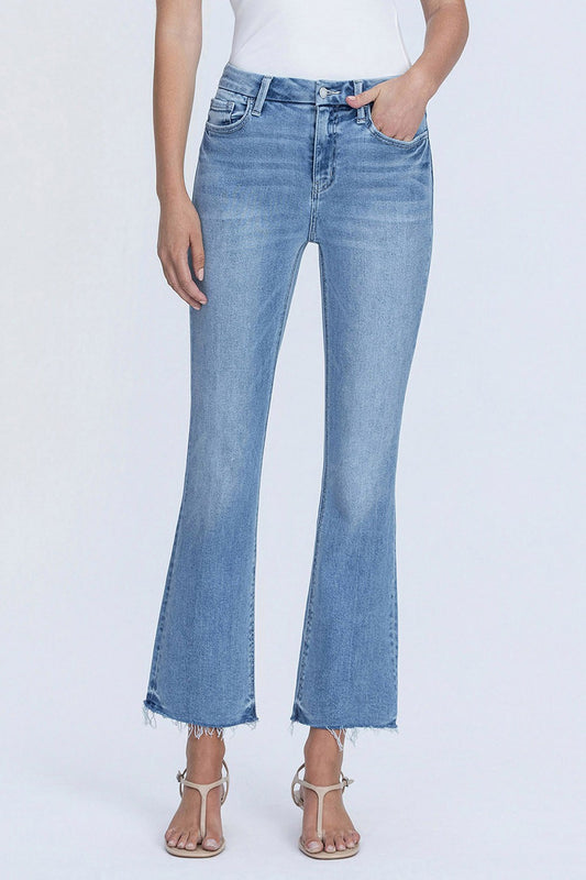 High Rise Medium Wash Kick Flare Jeans