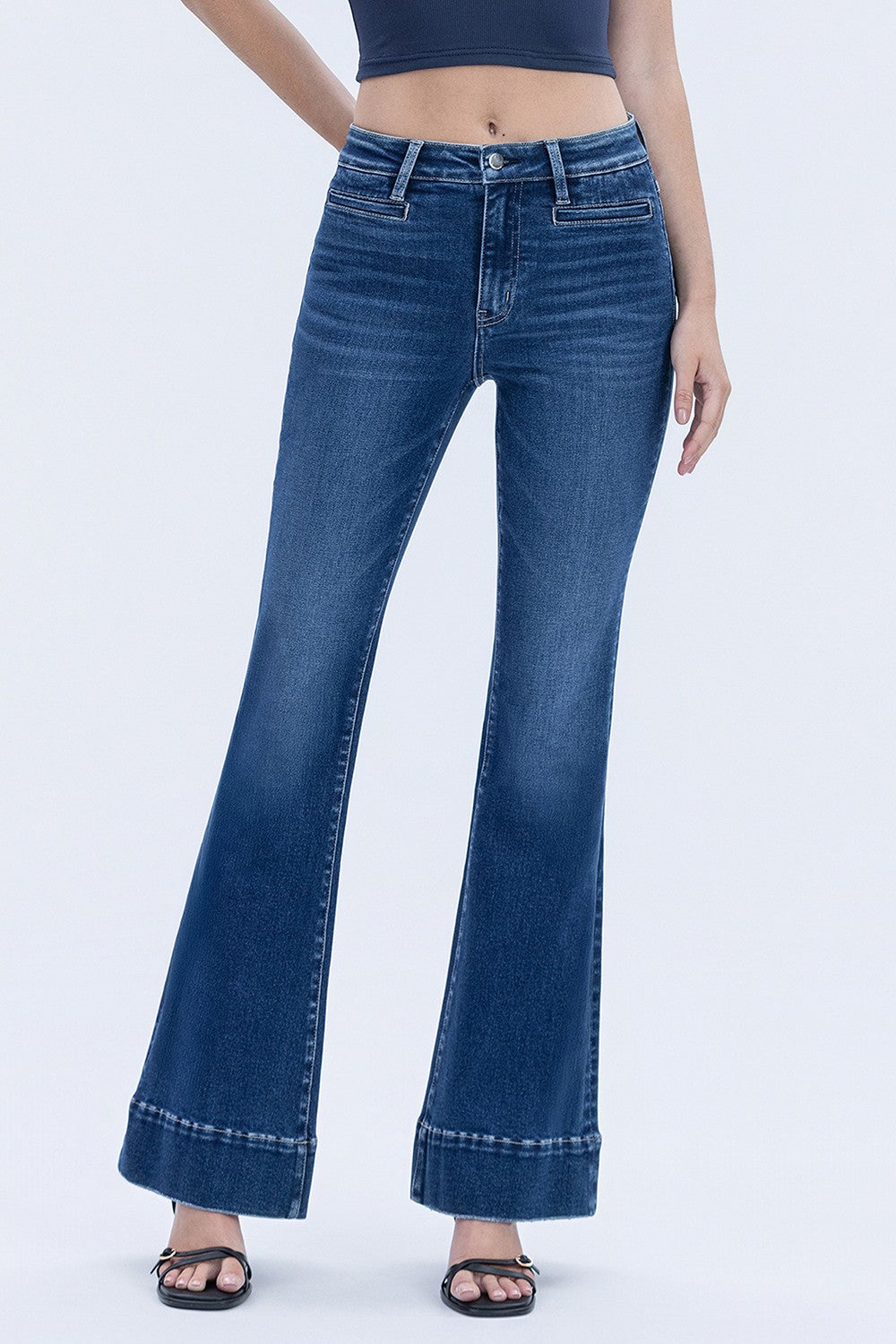 Welt Pocketed Flare Jeans