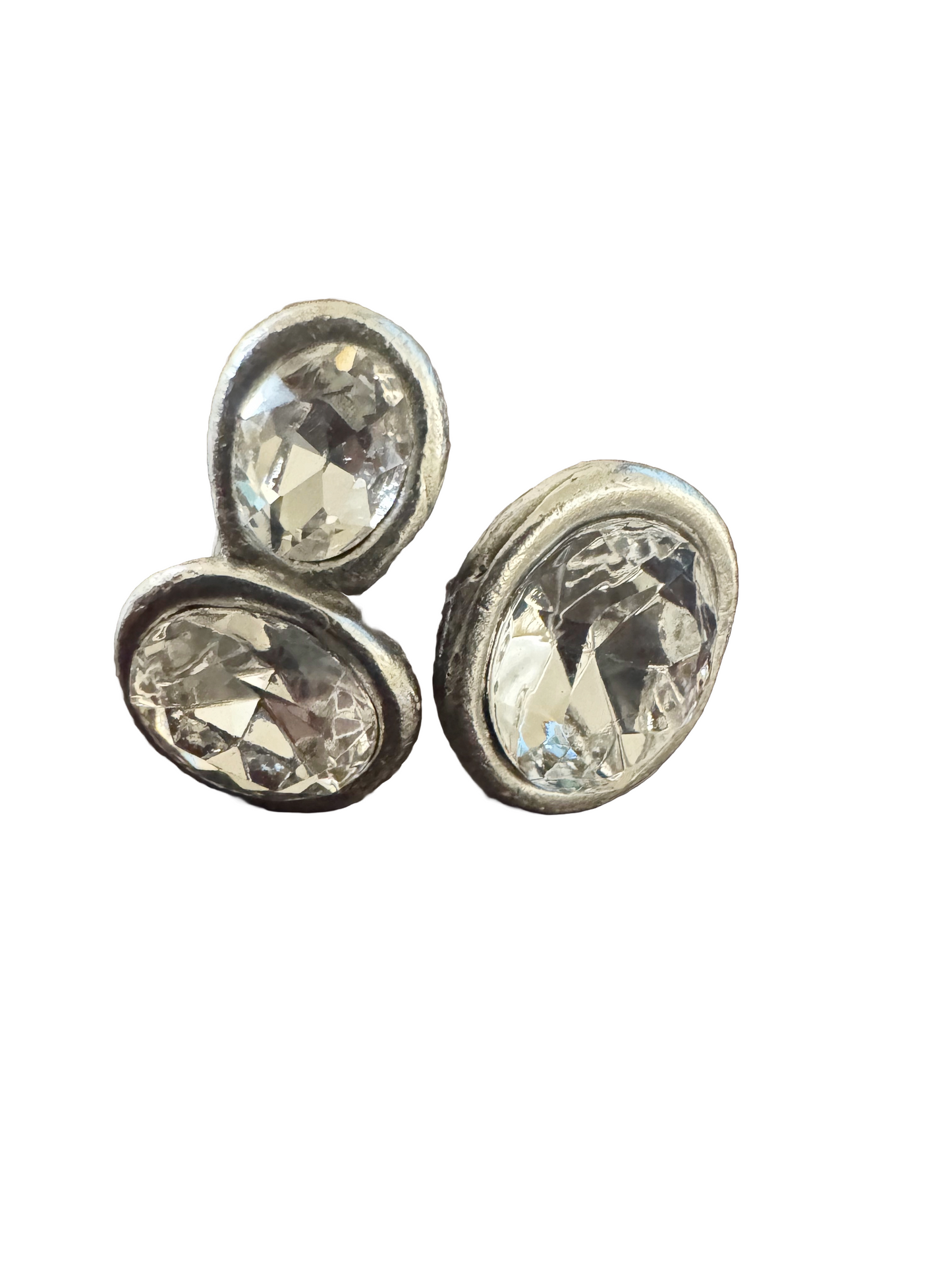 Sterling silver 3 stone adjustable rings