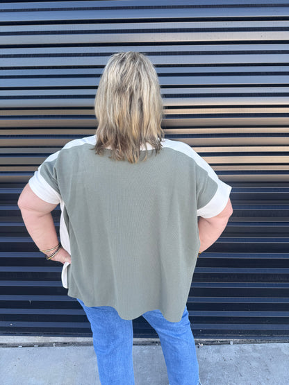 Carolyn color block top