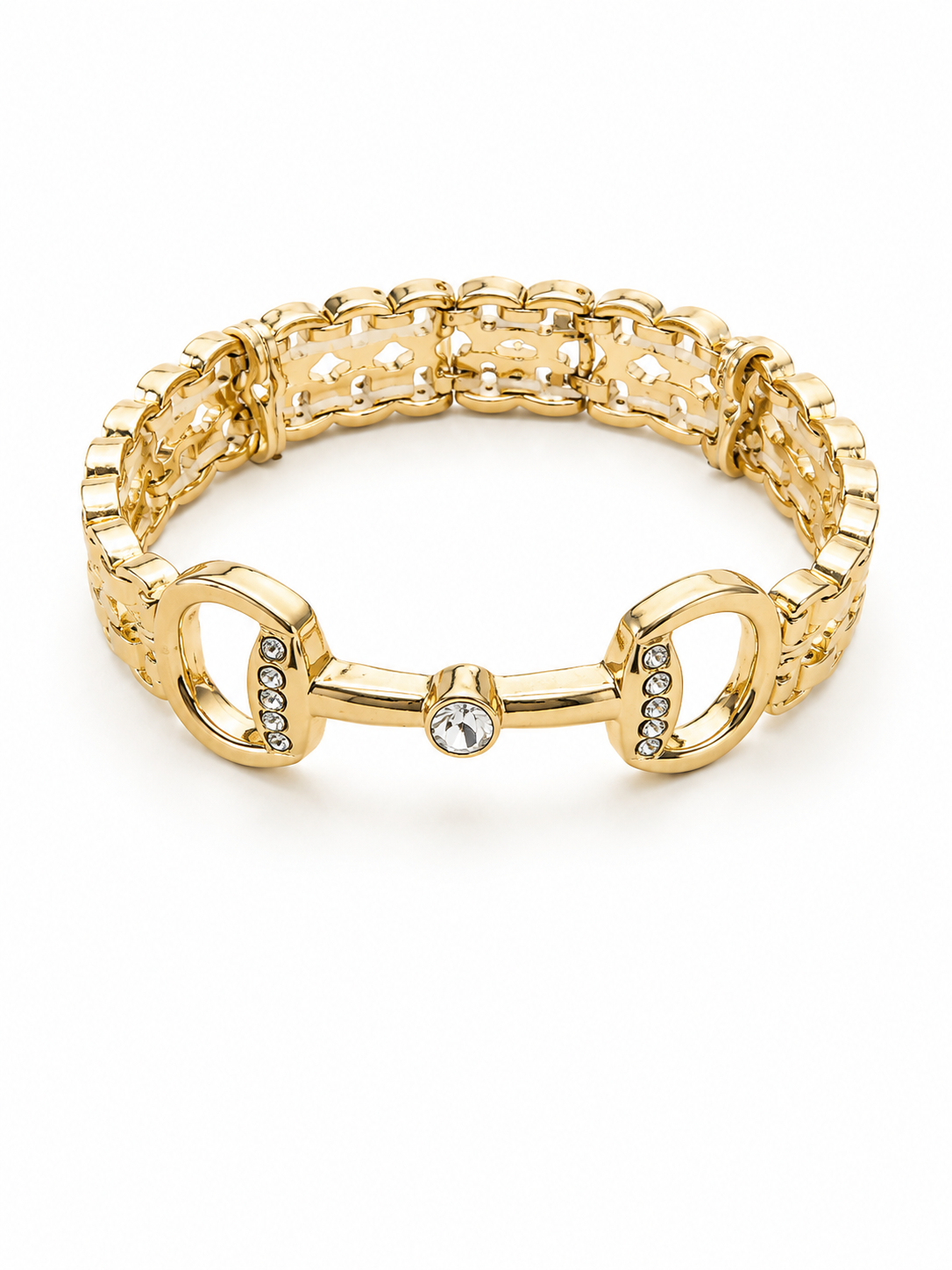 Mixed Metal Horse bit stretch bracelet