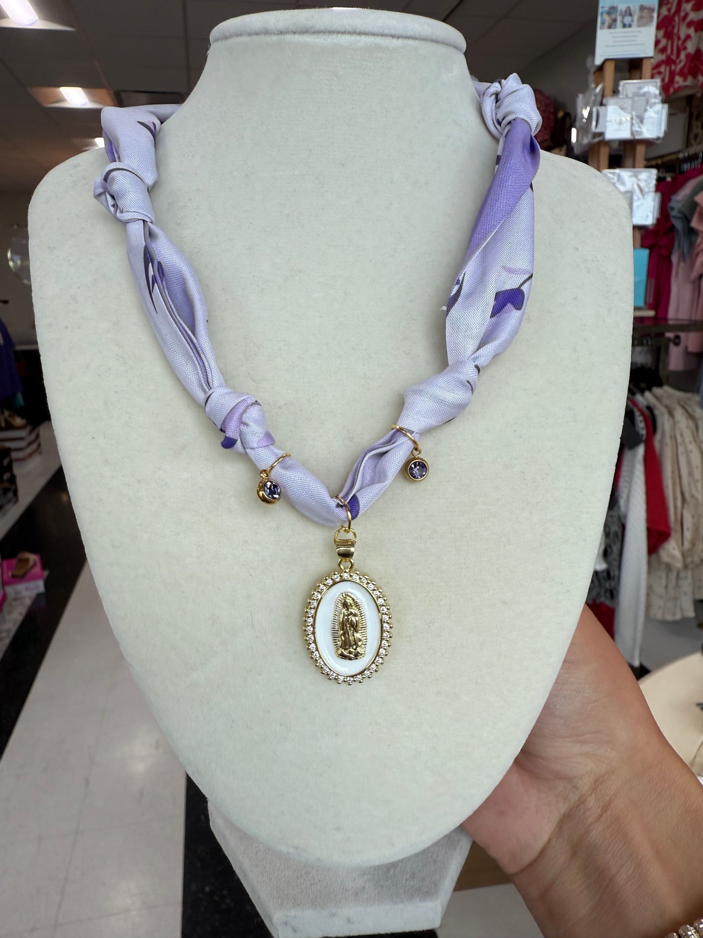 Scarf Necklace - Multi Charm