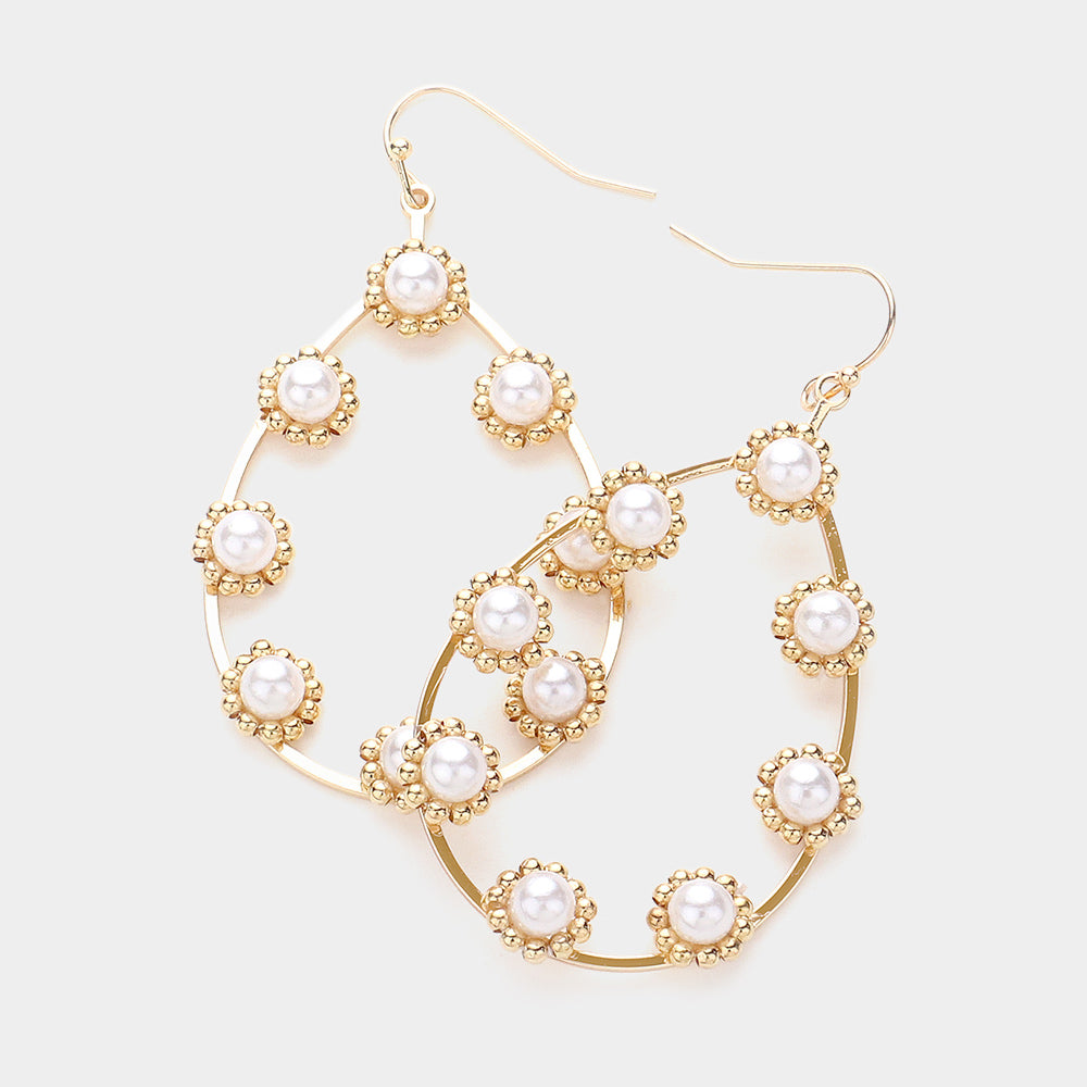 Oval pearl earrings@