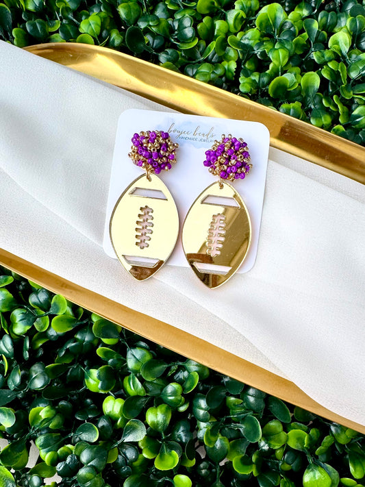 Gameday football earrings