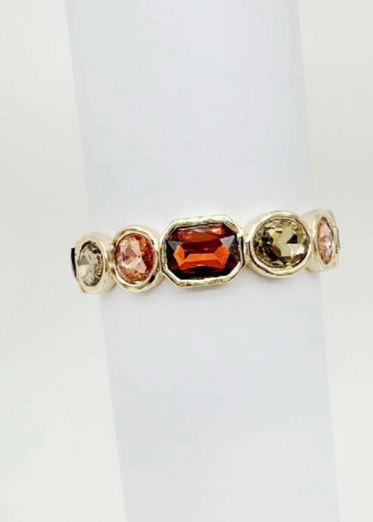 🤎 Amber Glow Glass Stretch Bracelet