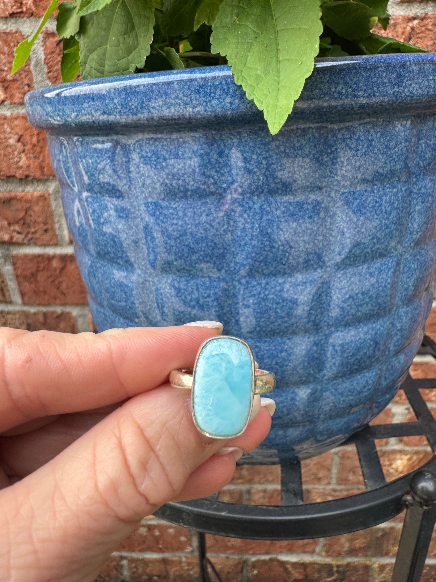 Larimar adjustable rings