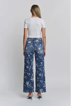 Mica Floral HR wide leg denim