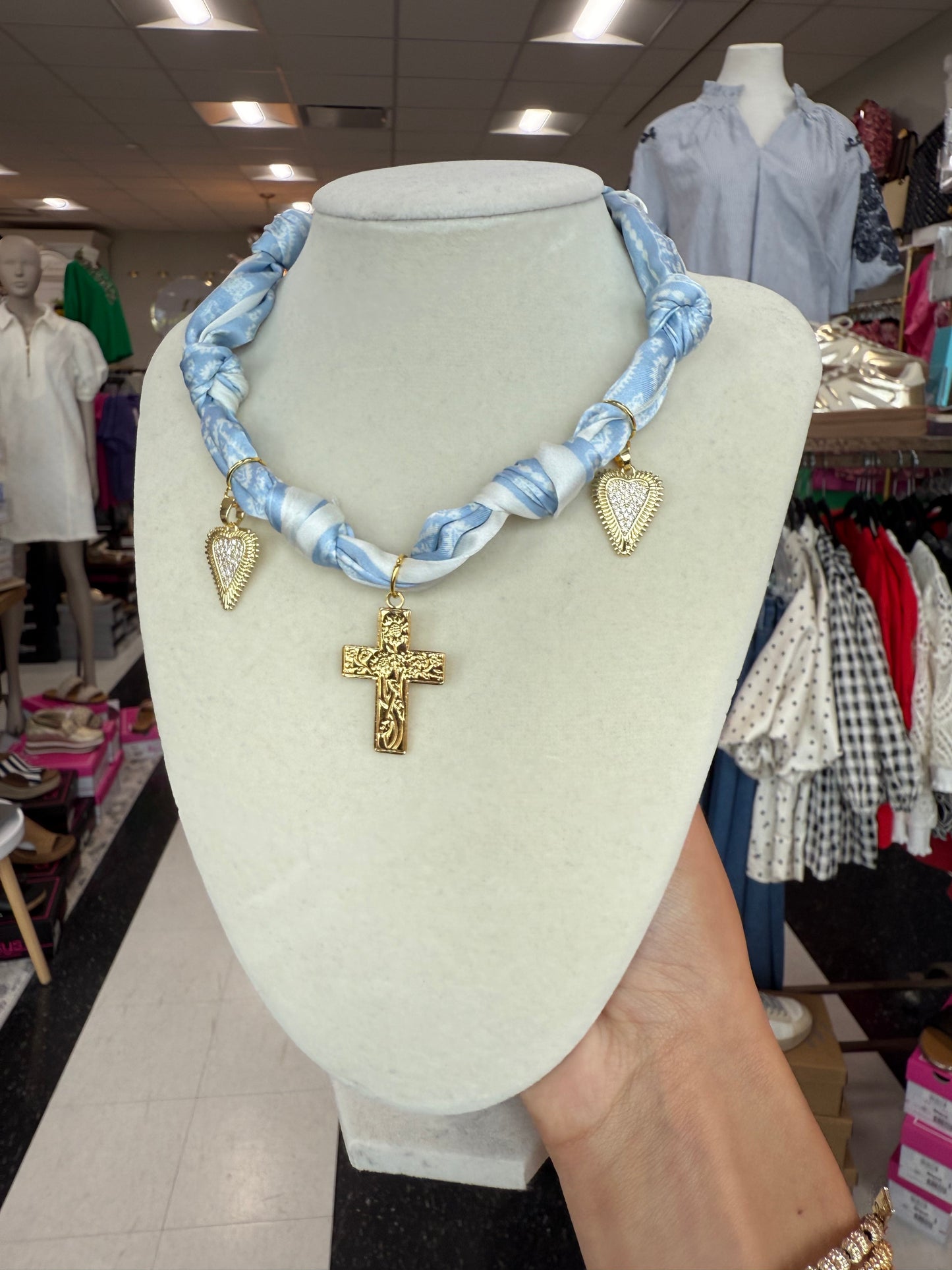 Scarf Necklace - Multi Charm