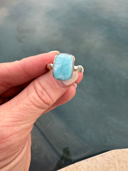 Larimar adjustable rings