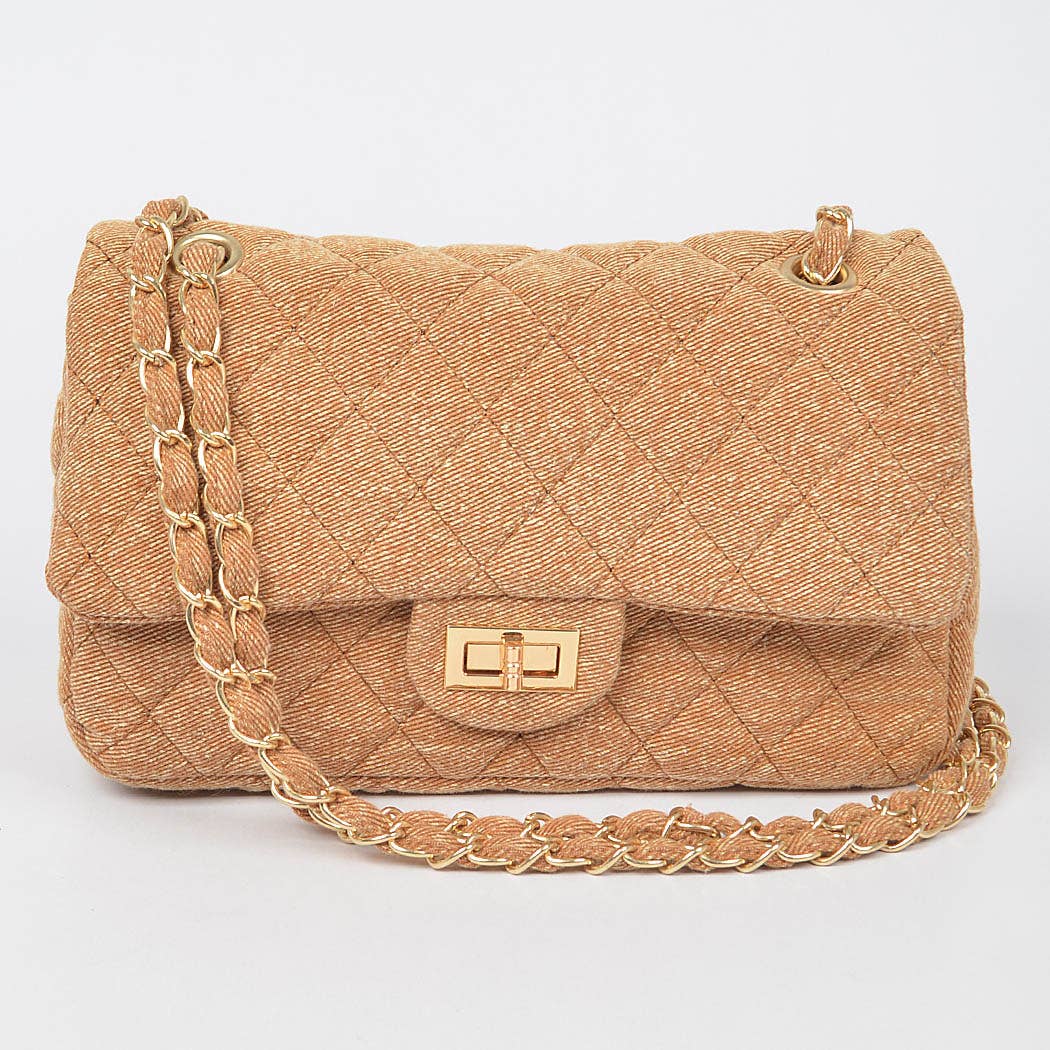 Quilted Denim Shoulder Bag