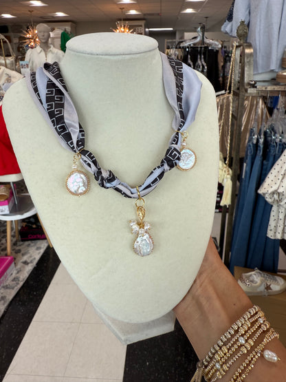 Scarf Necklace - Multi Charm