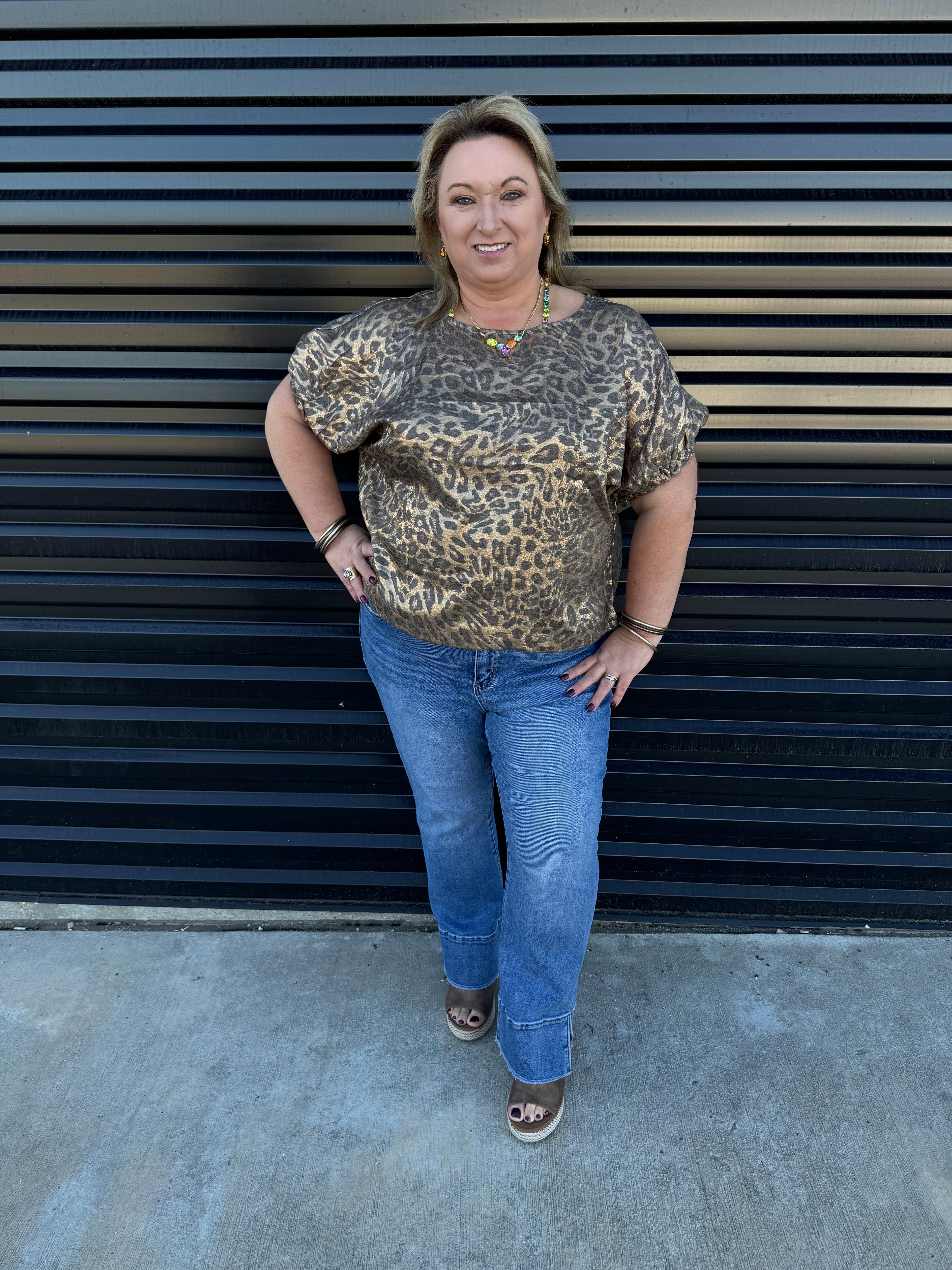 Leopard Toasted Oat Top