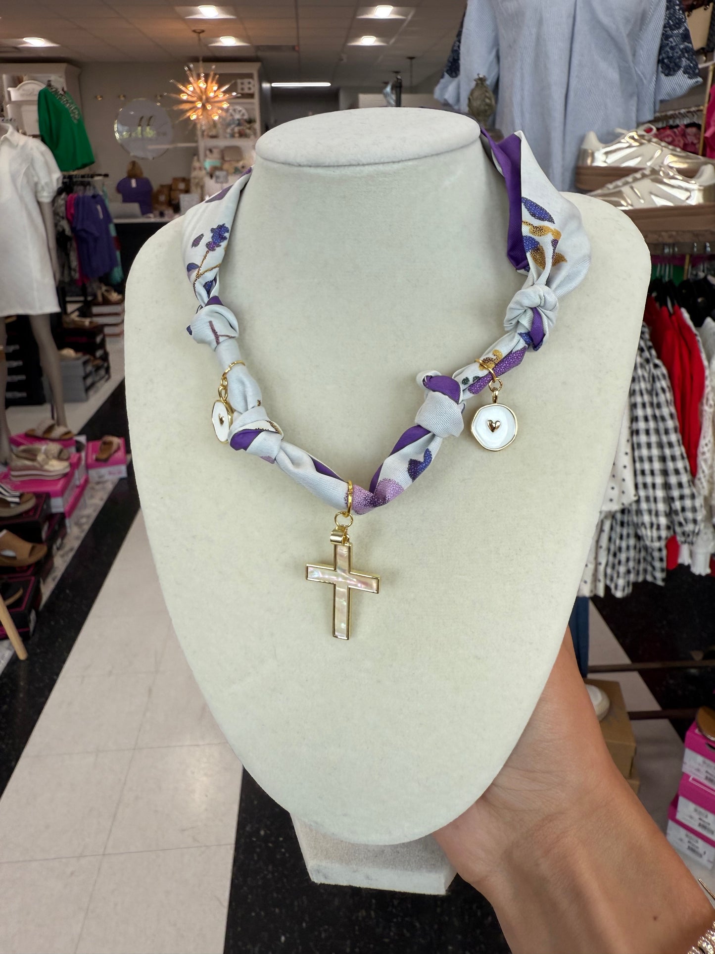 Scarf Necklace - Multi Charm