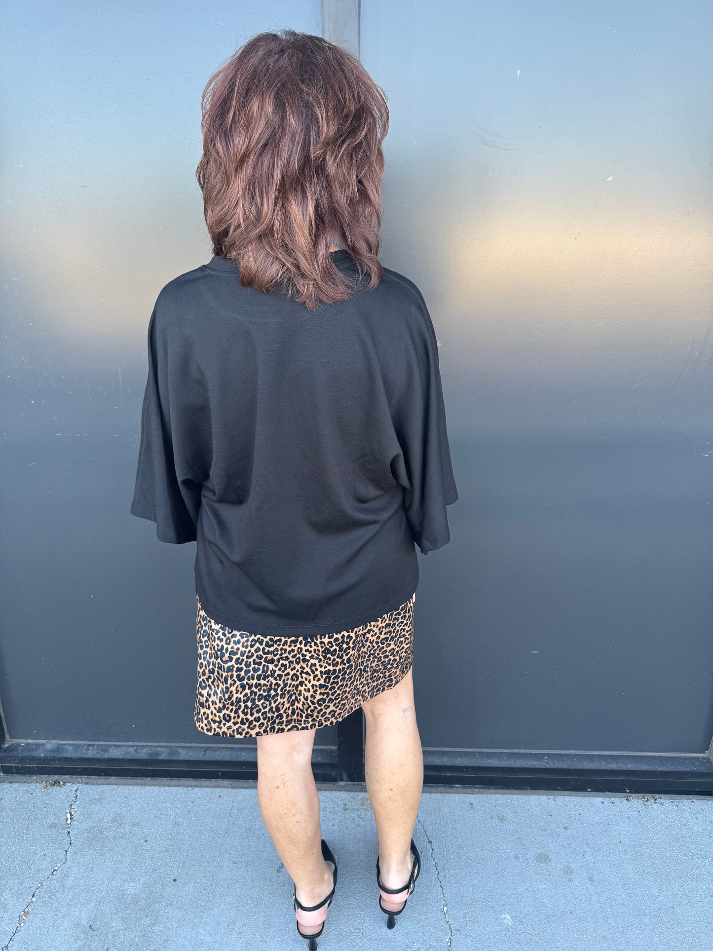 Faux leopard skirt