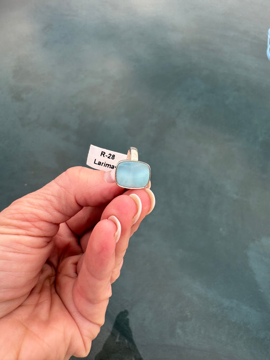 Larimar adjustable rings