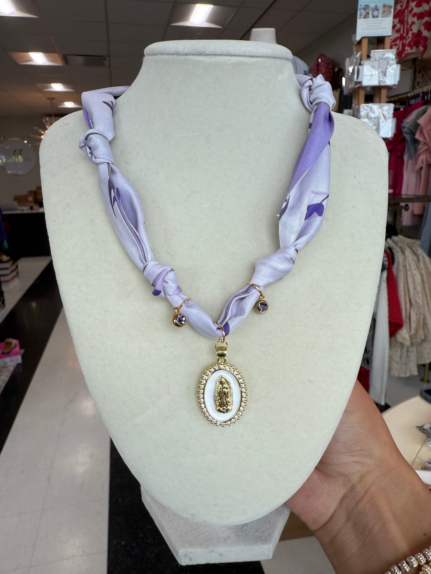 Scarf Necklace - Multi Charm