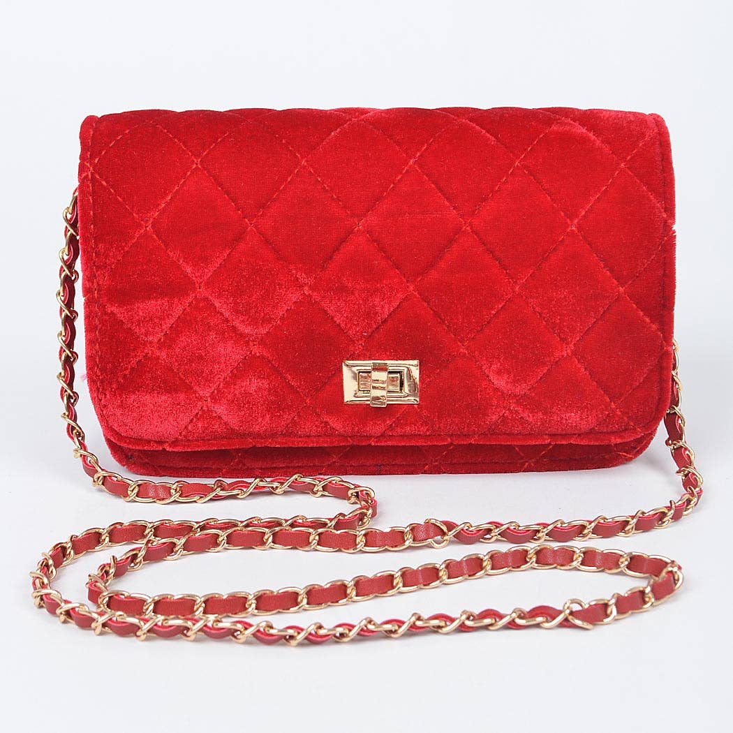 Quilted Velvet Shoulder Bag!