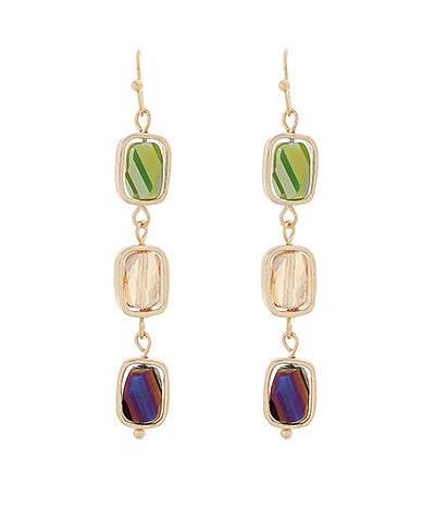 Atlanta 3 stone drop earrings