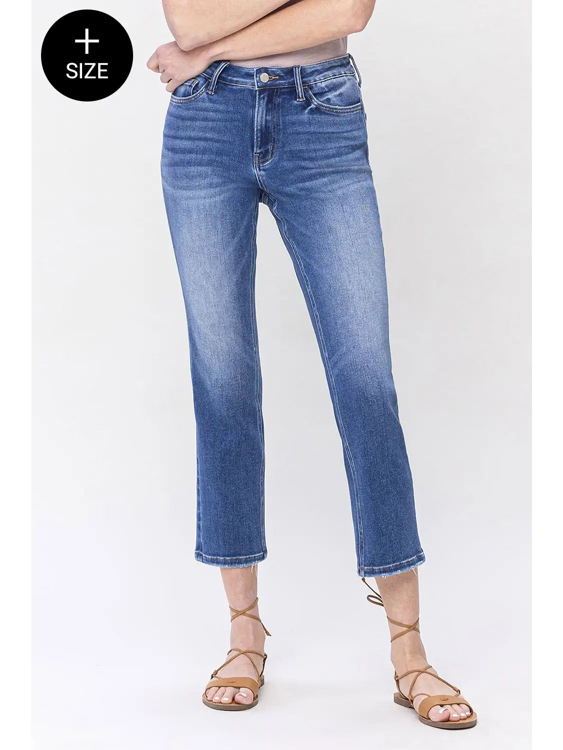 Vervet Plus Size High Rise Ankle Slim Straight Jeans