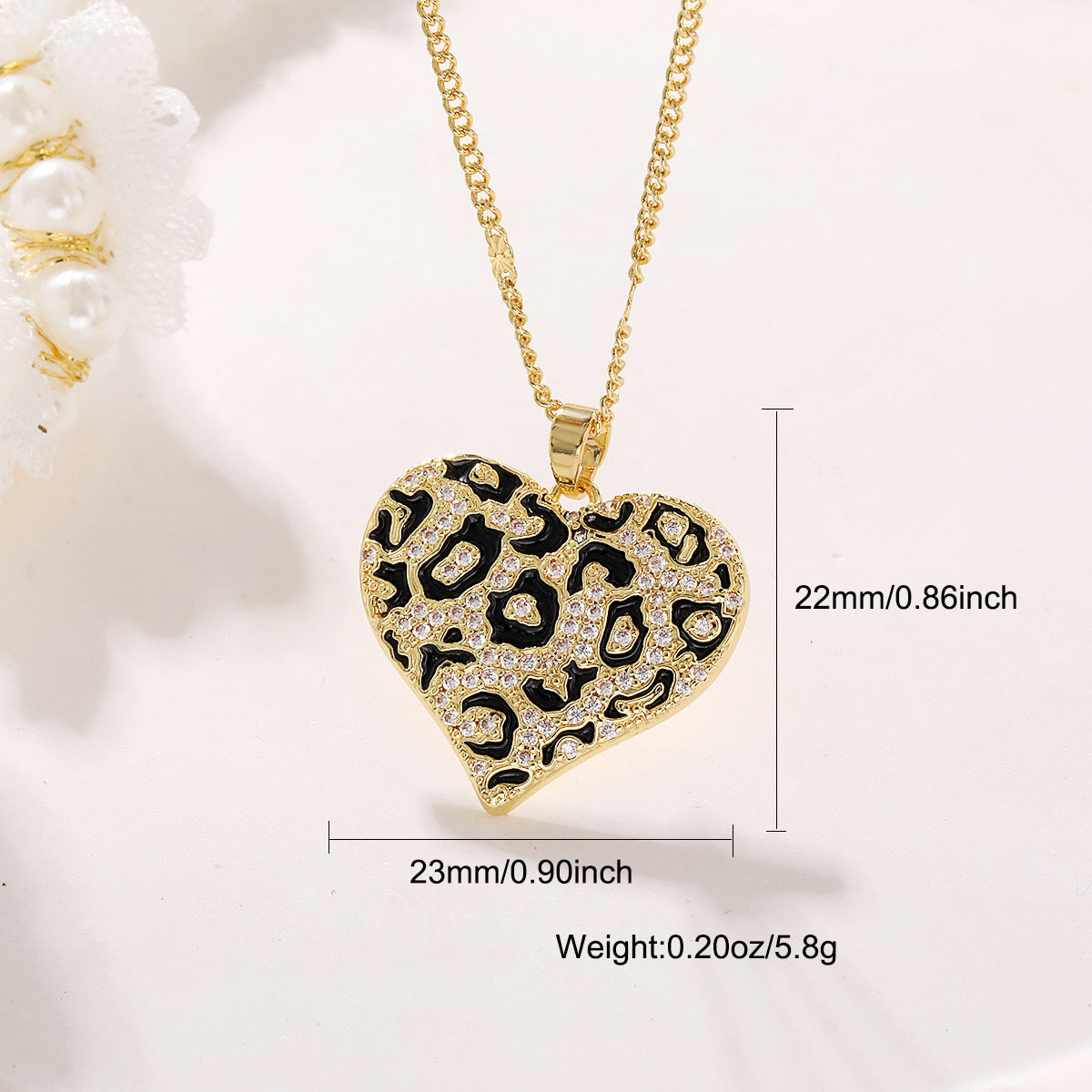 Retro Leopard Heart Necklace!