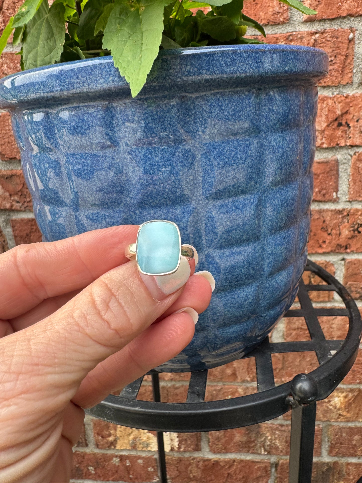 Larimar adjustable rings