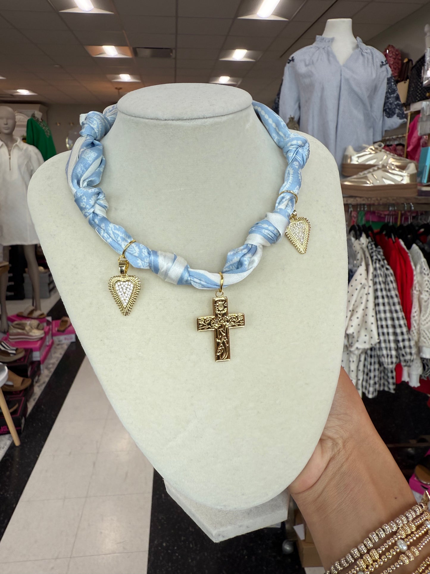 Scarf Necklace - Multi Charm