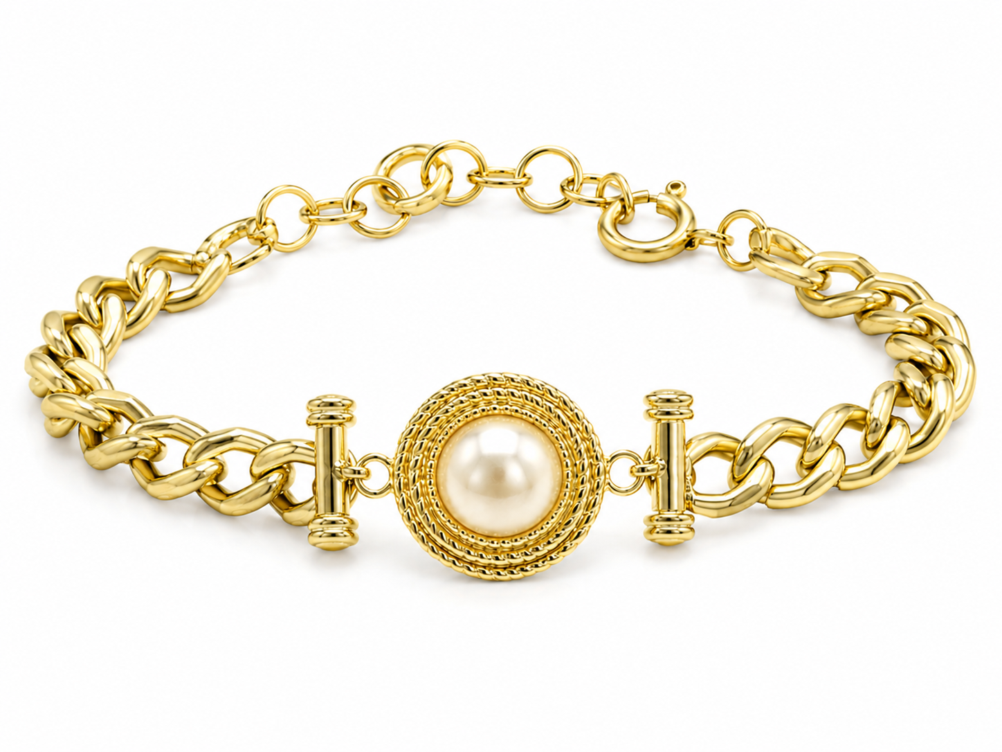 Pearl Medallion Chain Bracelet☀️