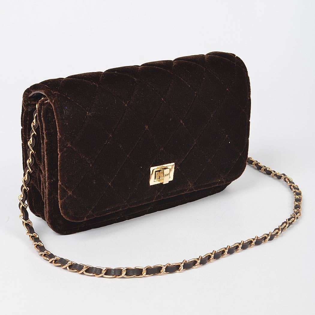 Quilted Velvet Shoulder Bag!