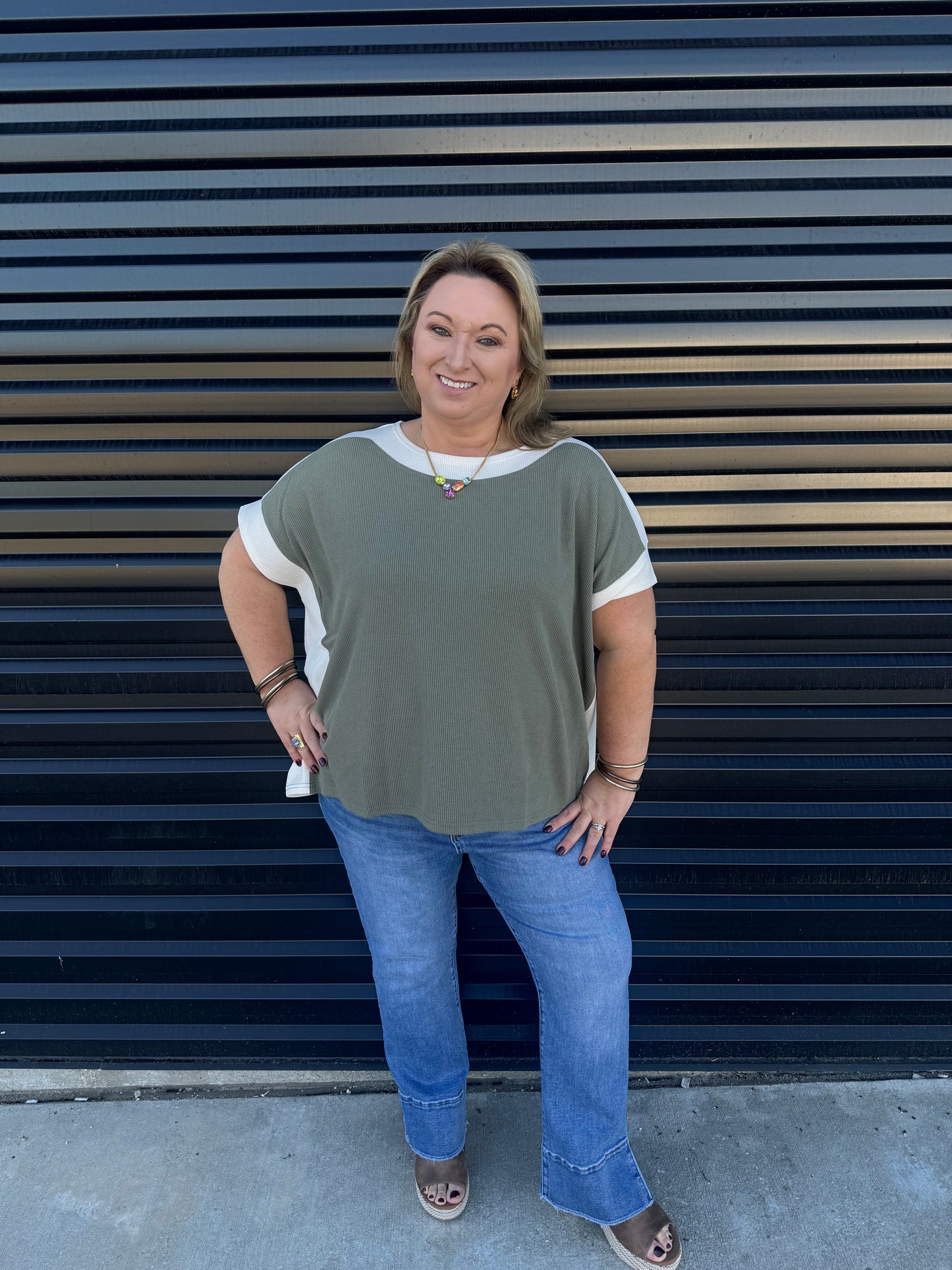 Carolyn color block top