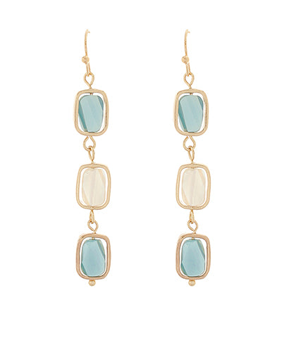 Atlanta 3 stone drop earrings