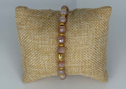 Sandstone Moonstone Bracelet - 6mm