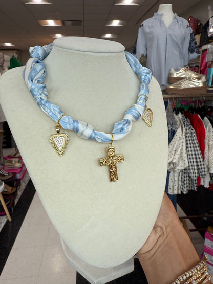 Scarf Necklace - Multi Charm