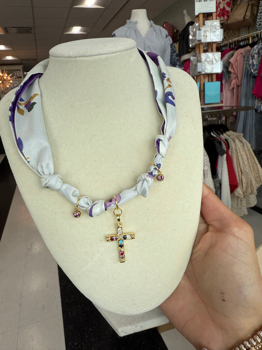 Scarf Necklace - Multi Charm