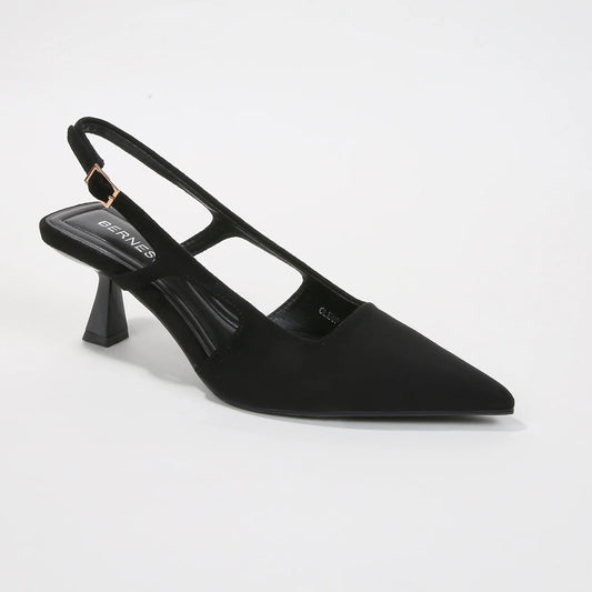 Cleopatra Suede Cutout Slingback Kitten Heels