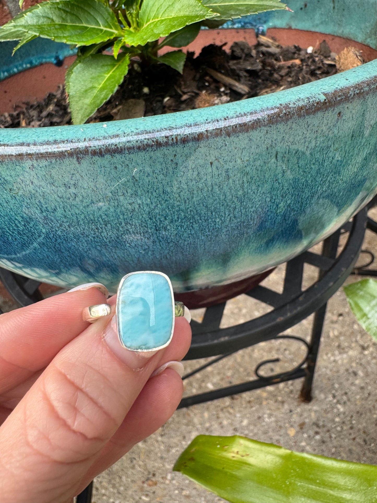 Larimar adjustable rings