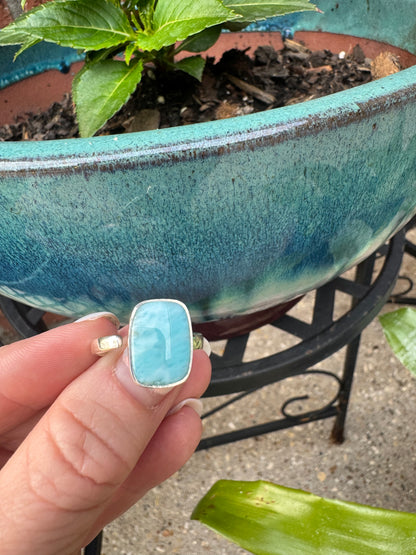 Larimar adjustable rings