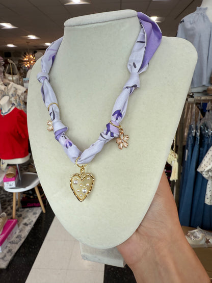 Scarf Necklace - Multi Charm