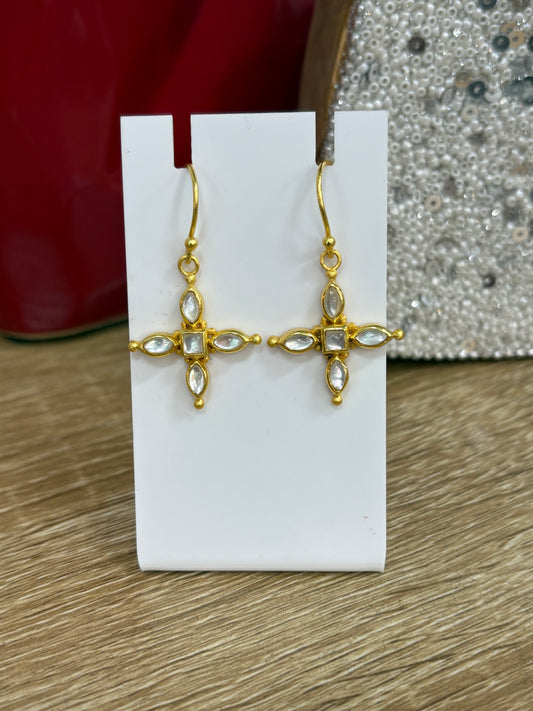 WD MOP Cross Earrings