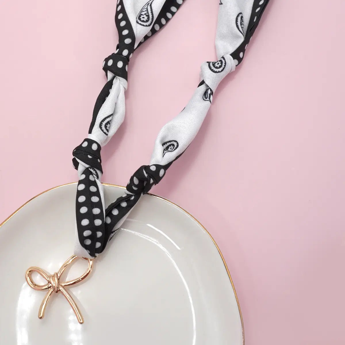 Handmade Handkerchief Necklace with Charm