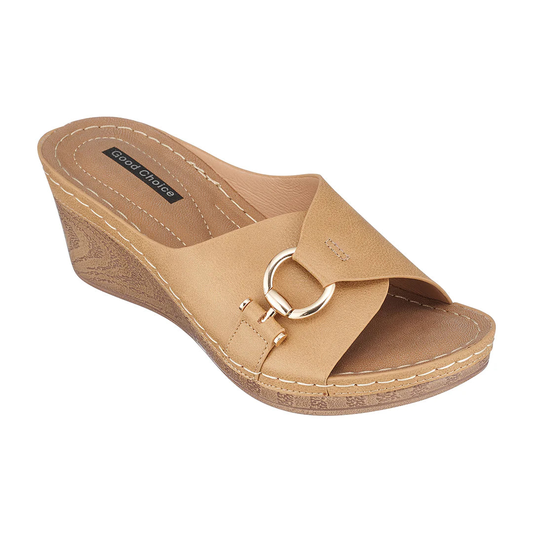 GC Bay Tan Wedge Sandals