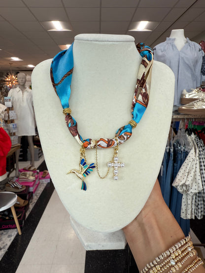 Scarf Necklace - Multi Charm