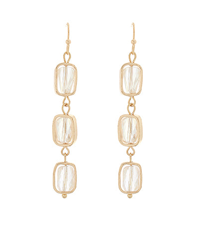 Atlanta 3 stone drop earrings
