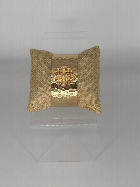 WD Jerusalem Cross Hammered Cuff