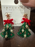 Ornament Christmas tree earrings