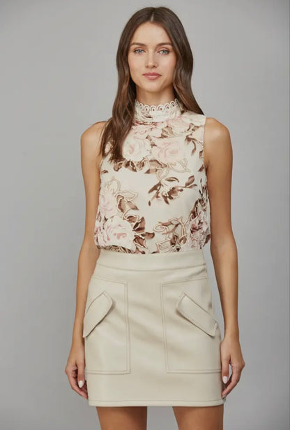 The Selene Scallop Velvet Top