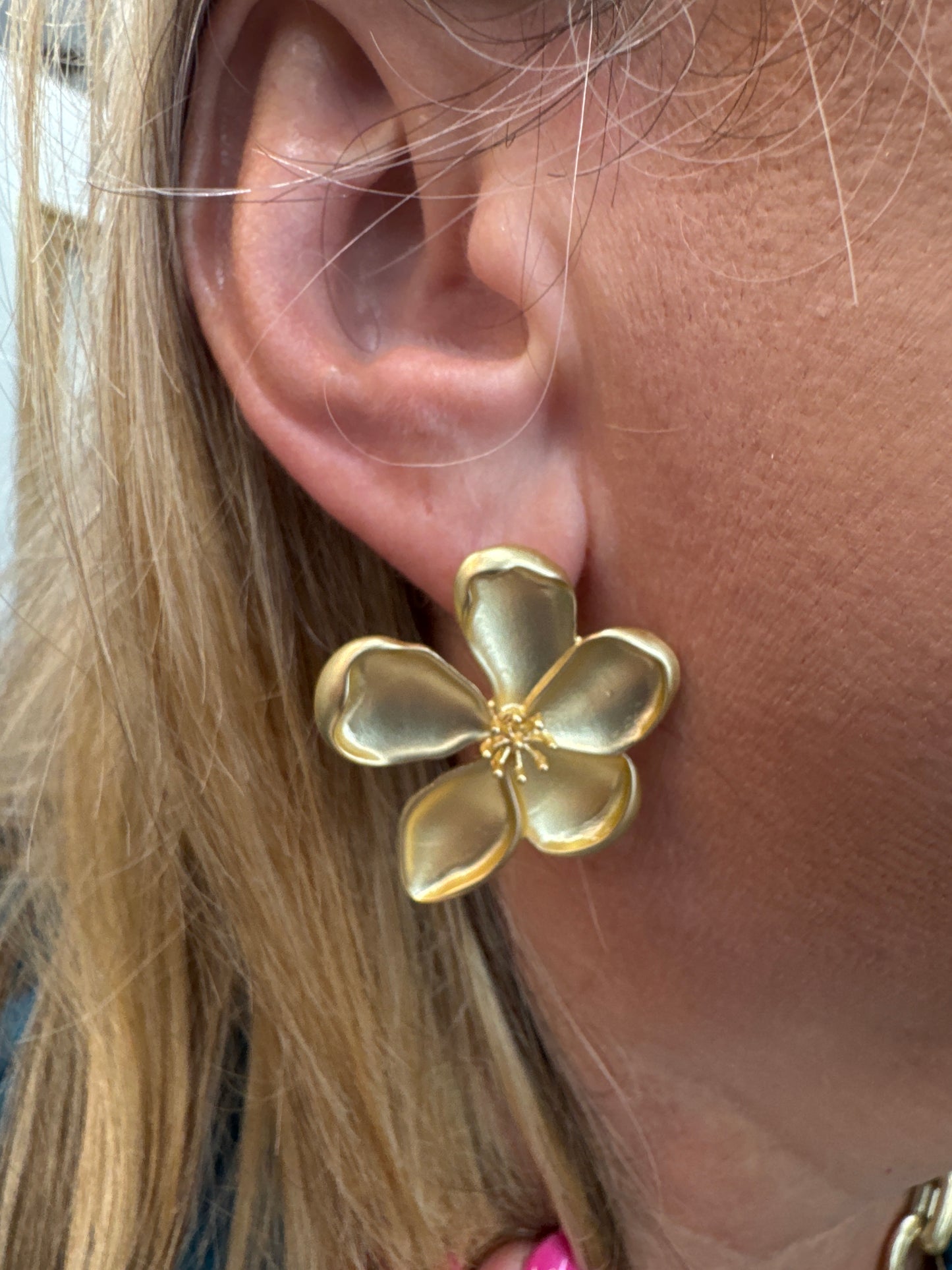 Gold Flower Studs