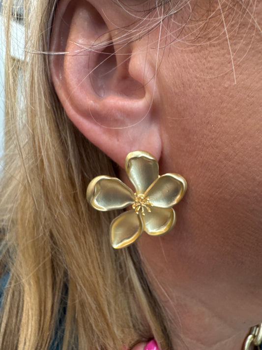 Gold Flower Studs