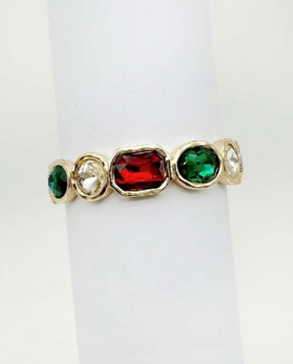 ✨ Holiday Radiance Glass Stone Bracelet Set