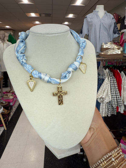 Scarf Necklace - Multi Charm